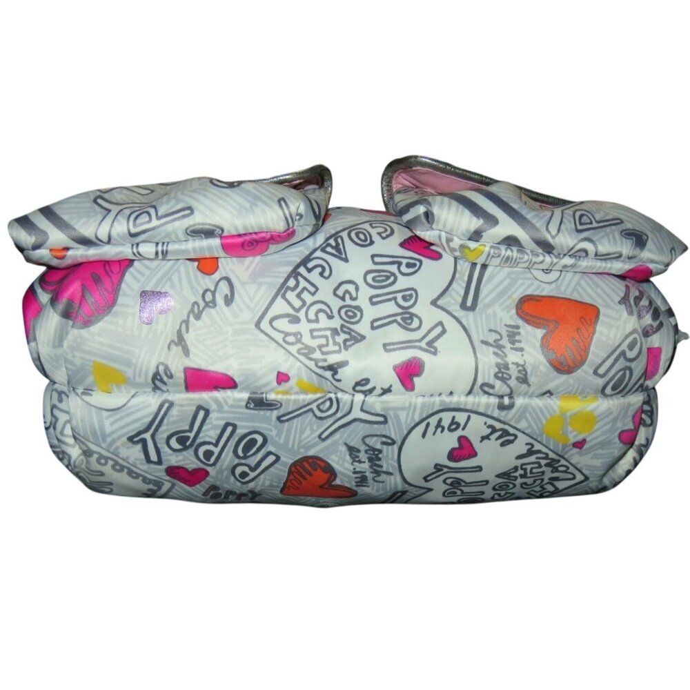 COACH Limited Edition 2009 Poppy Graffiti Double Flap pocket Hobo Bag 14636 - Picture 3 of 13
